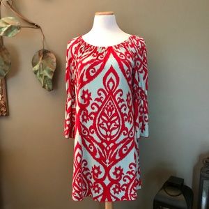 Yahada Red & light blue top/tunic